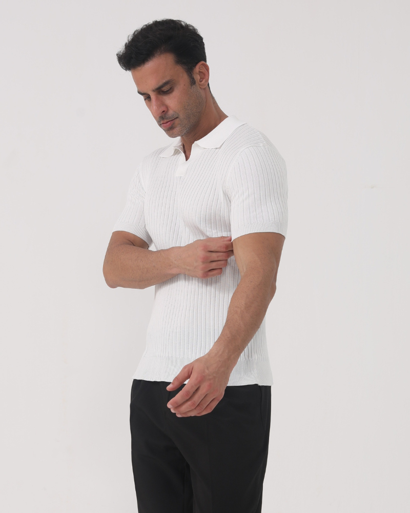 FLORENCE RIBBED COTTON POLO
