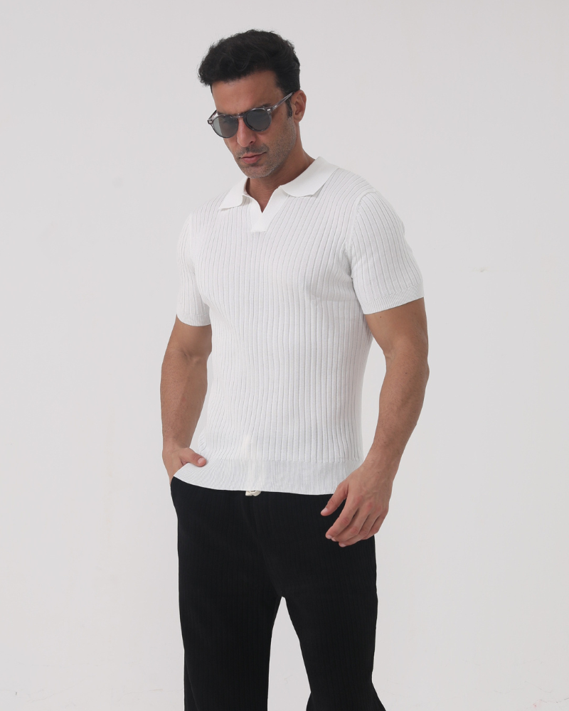 FLORENCE RIBBED COTTON POLO