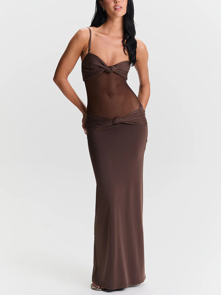 MOCHA KNOTTED DRESS