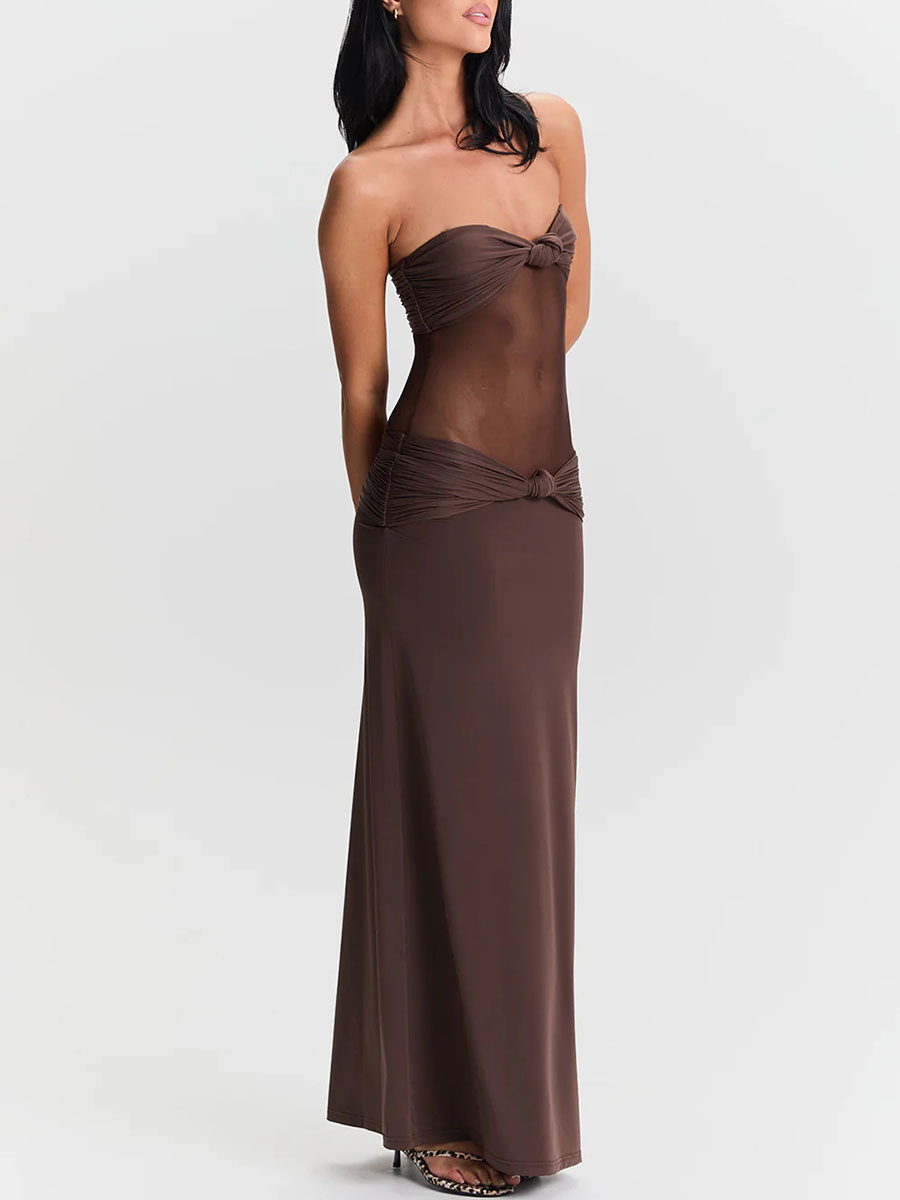MOCHA KNOTTED DRESS