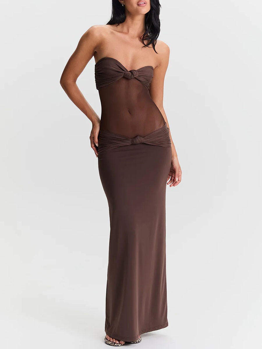 MOCHA KNOTTED DRESS